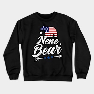 Nene Bear Patriotic Flag Matching 4th Of July Crewneck Sweatshirt